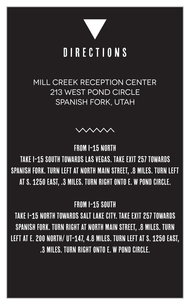 Triangle Monogram Direction Cards