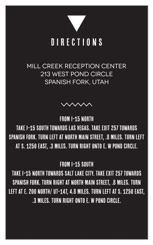 Triangle Monogram Direction Cards