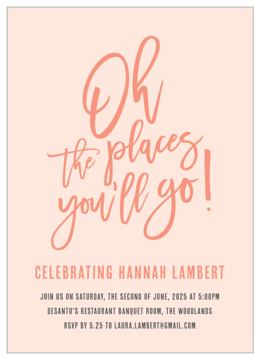 Oh, the places you'll go! Stand out with this graduation announcement that is certainly one of a kind! 