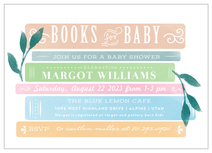 Surround yourself with your family and friends with our Little Library Baby Shower Invitations.