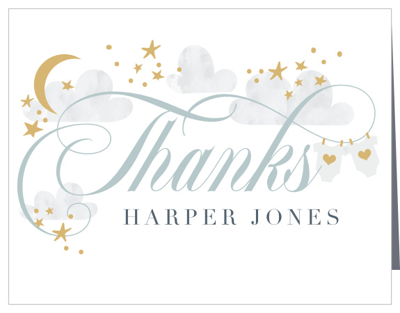 Star Twins Baby Shower Thank You Cards