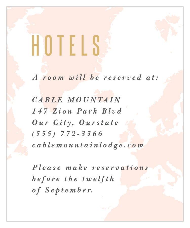 Adventure Begins Map Accommodation Cards