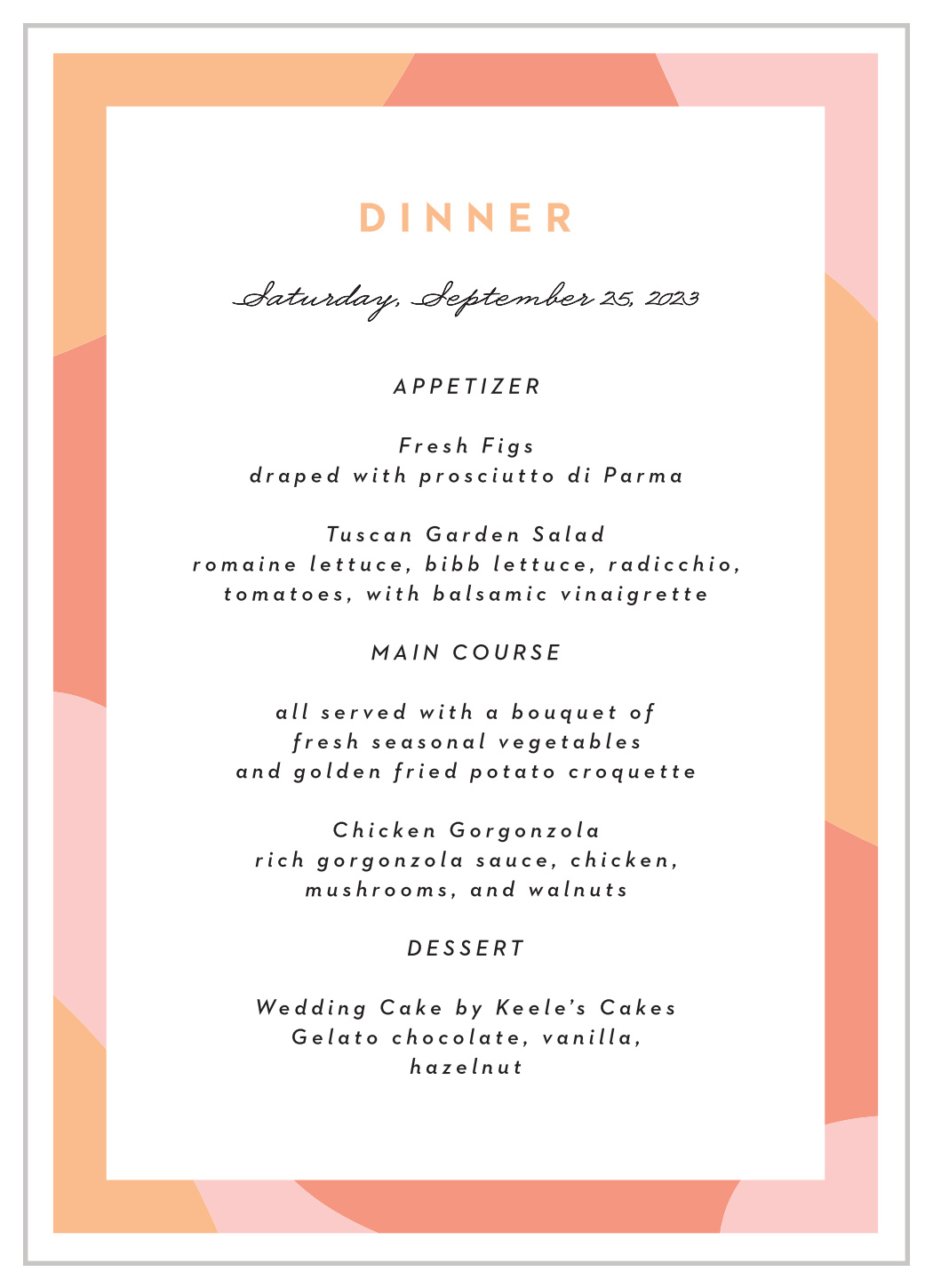 Transparent Text Wedding Menus