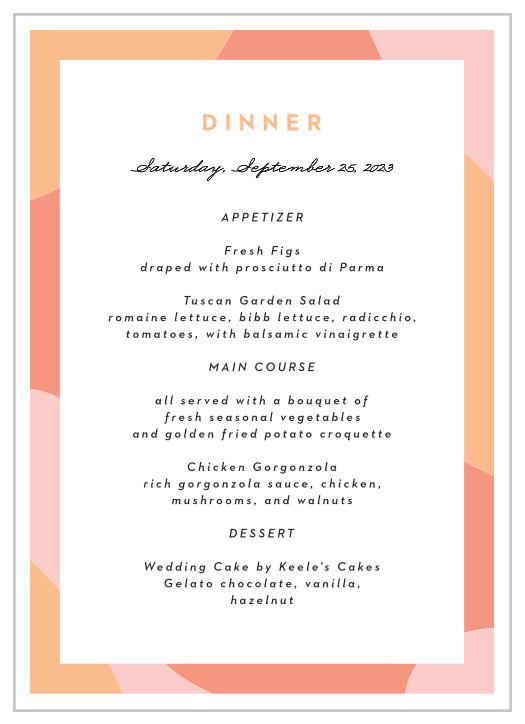 Transparent Text Wedding Menus