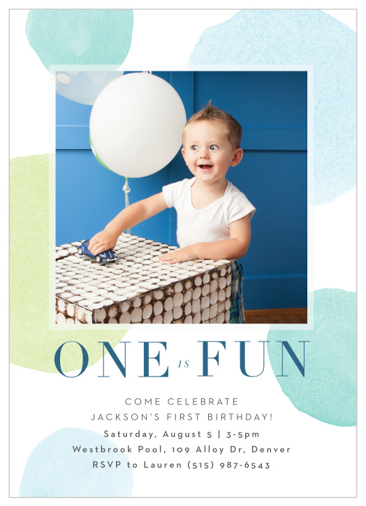 Get ready for tons of fun for your little one with our One is Fun First Birthday Invitations. 