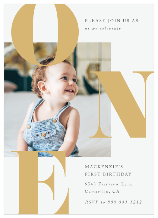 Go Bold with our Bold One First Birthday Invitations.