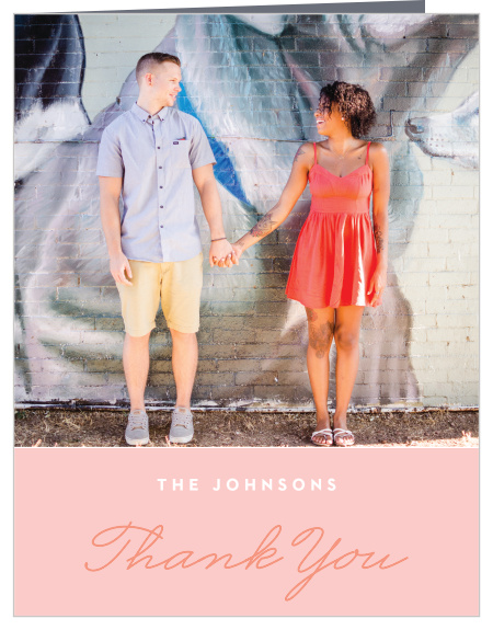 Transparent Text Wedding Thank You Cards