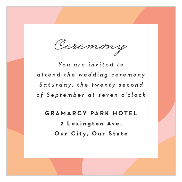 Transparent Text Ceremony Cards