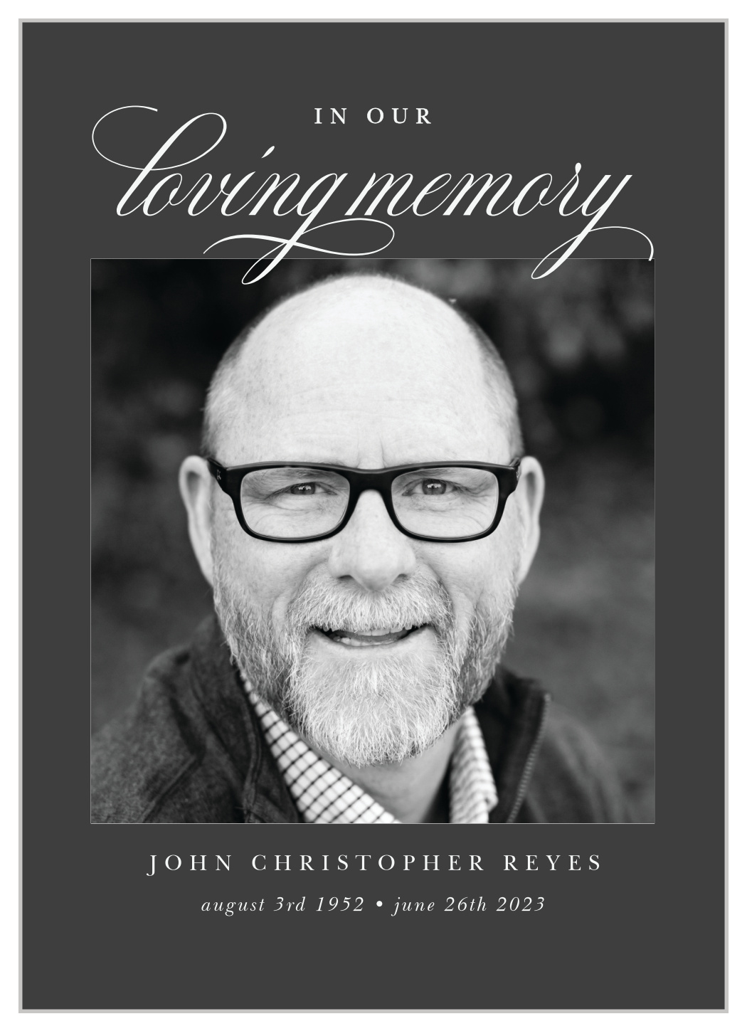 In Loving Memory Memorial Programs