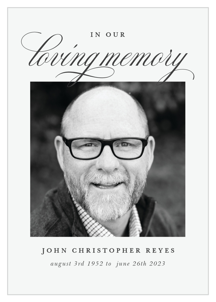 In Loving Memory Memorial Prayer Cards