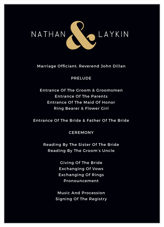 Sweet Honeycomb Wedding Programs