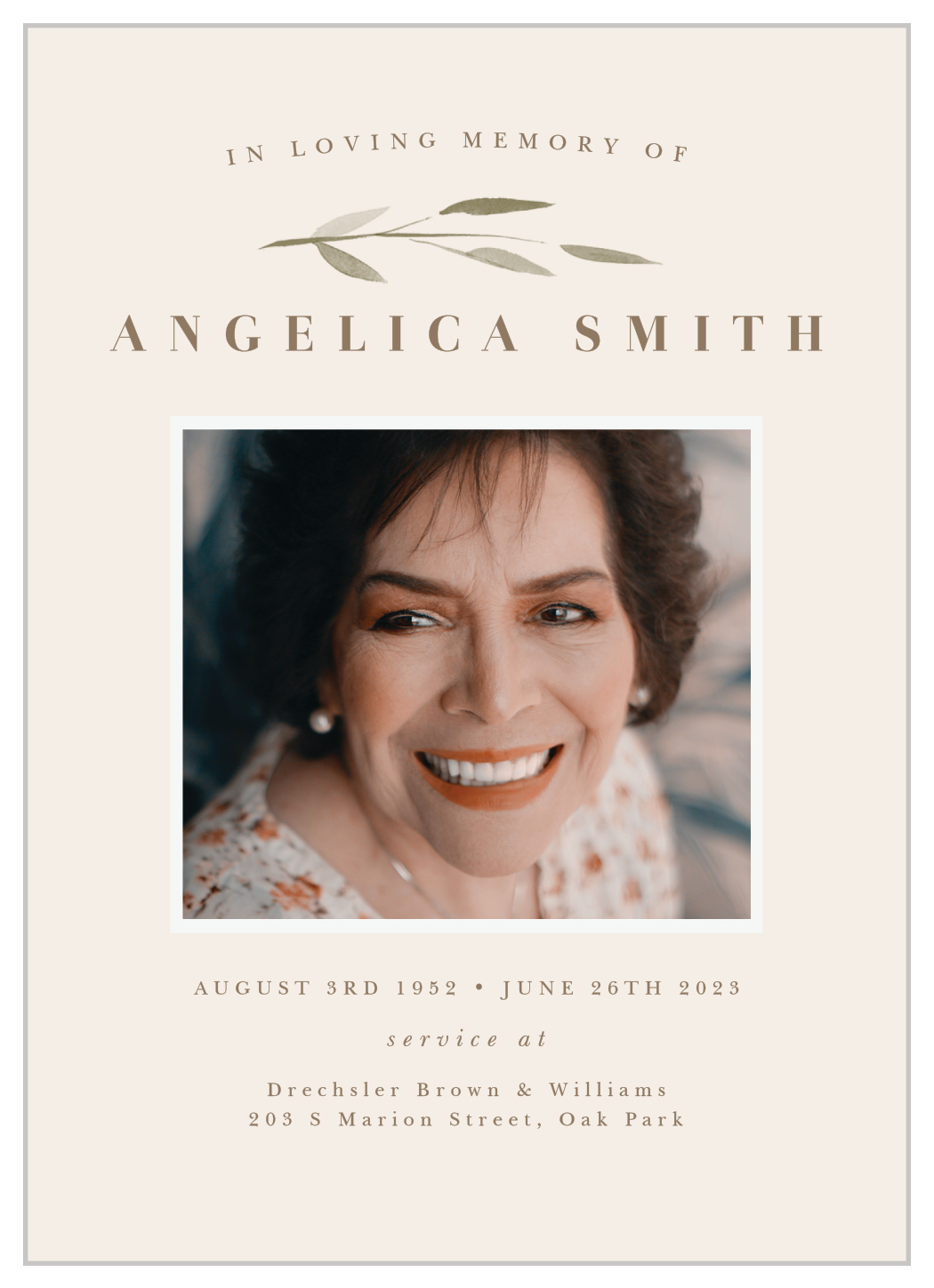 Watercolor Branch Memorial Programs