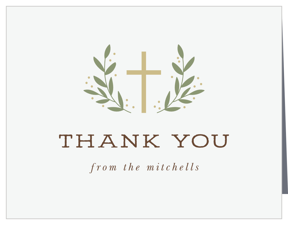 Christian Cross Memorial Thank You Cards 