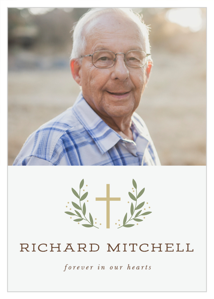 Christian Cross Memorial Prayer Cards