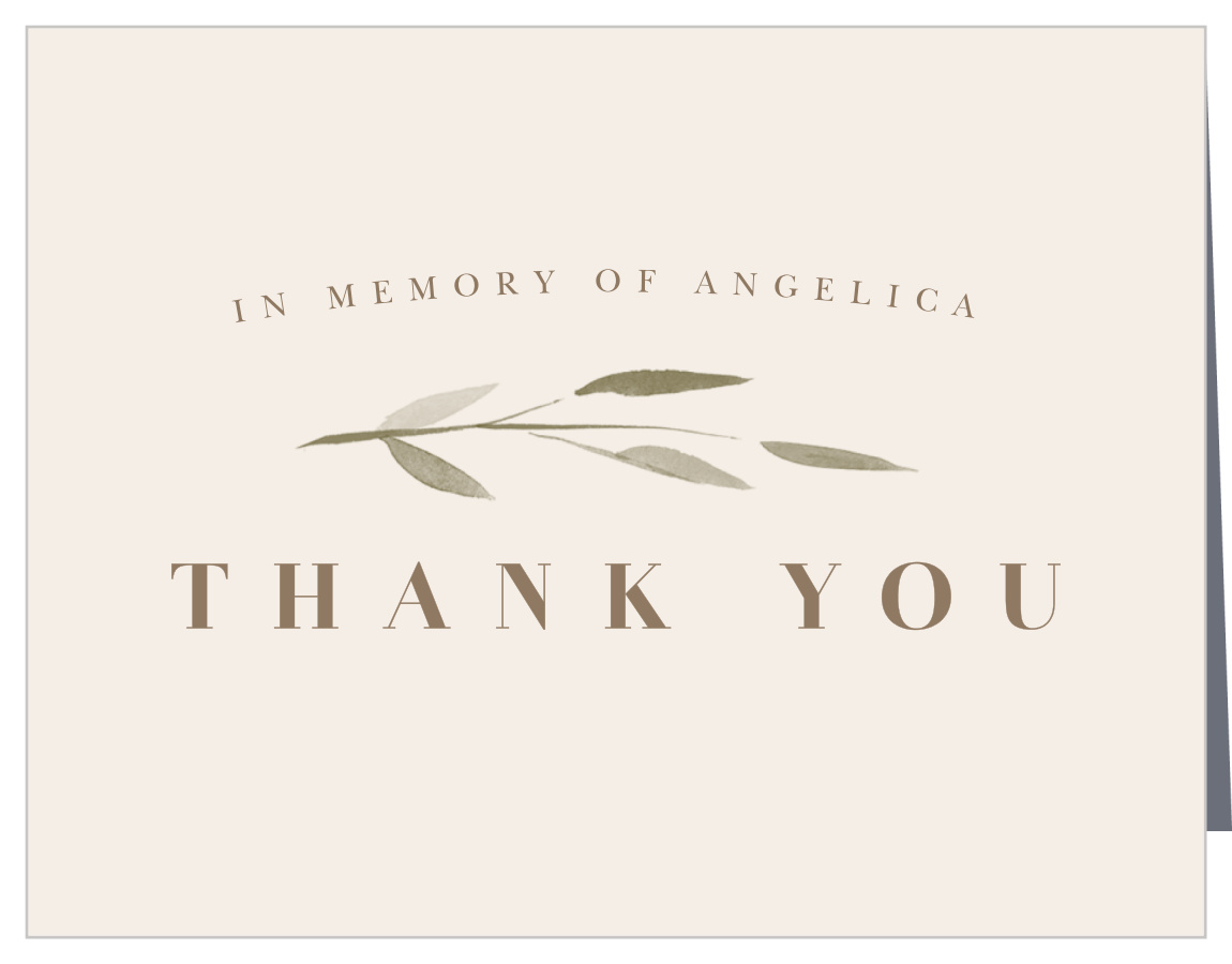 Watercolor Branch Memorial Thank You Cards