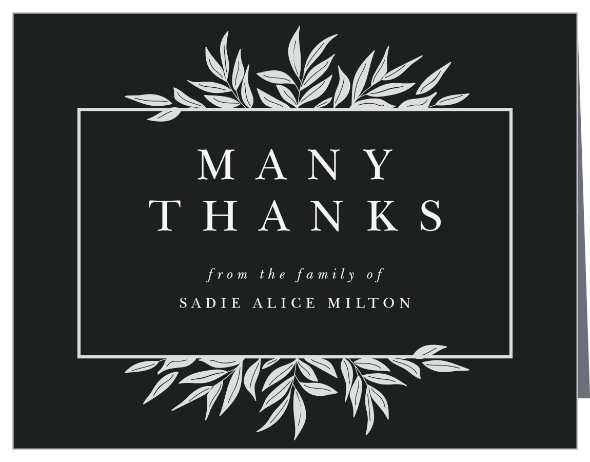 Silver Frame Memorial Thank You Cards