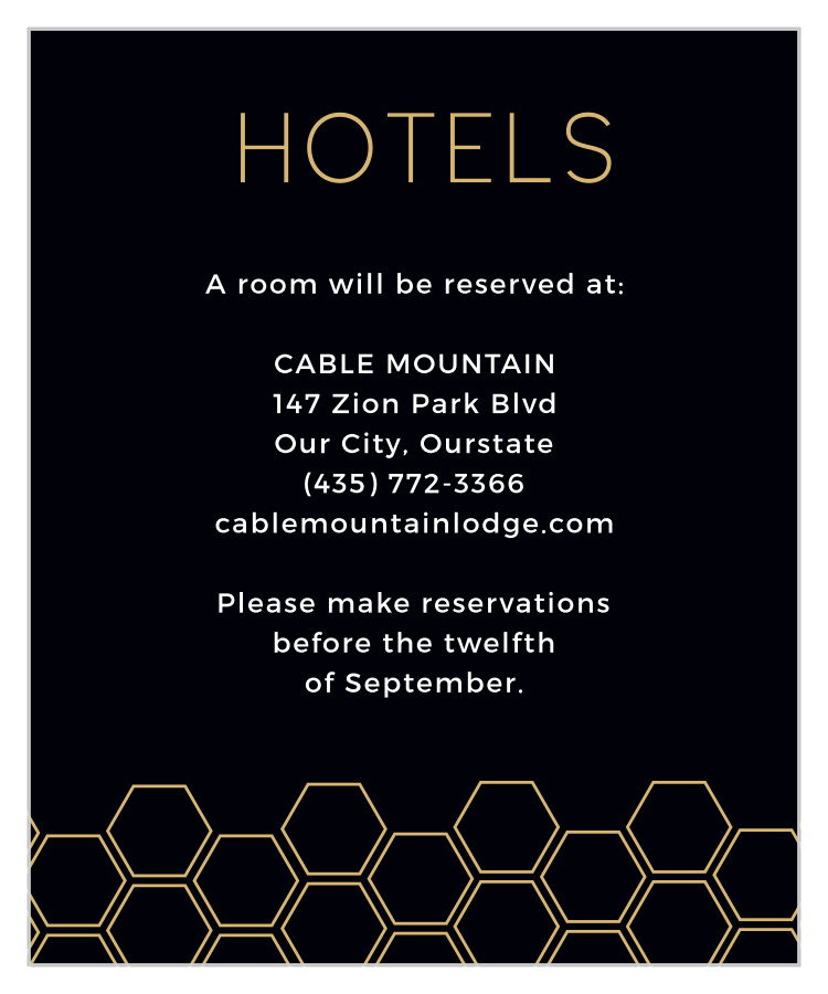 Sweet Honeycomb Accommodation Cards