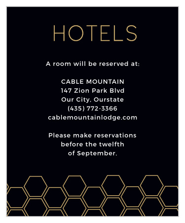 Sweet Honeycomb Accommodation Cards