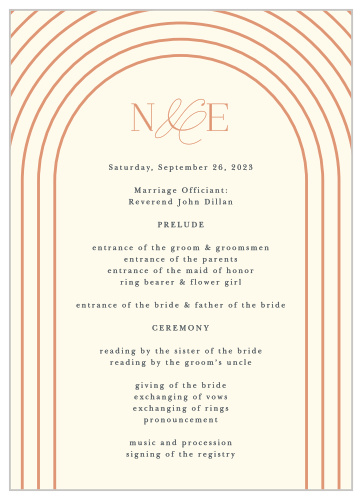 Modern Lines Wedding Programs