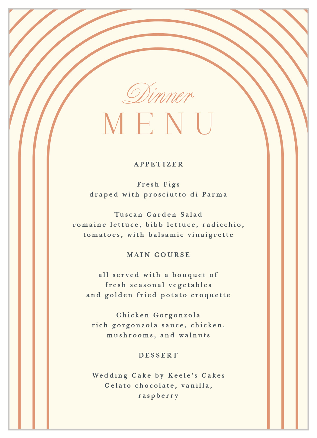 Modern Lines Wedding Menus