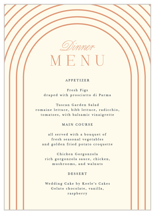 Modern Lines Wedding Menus