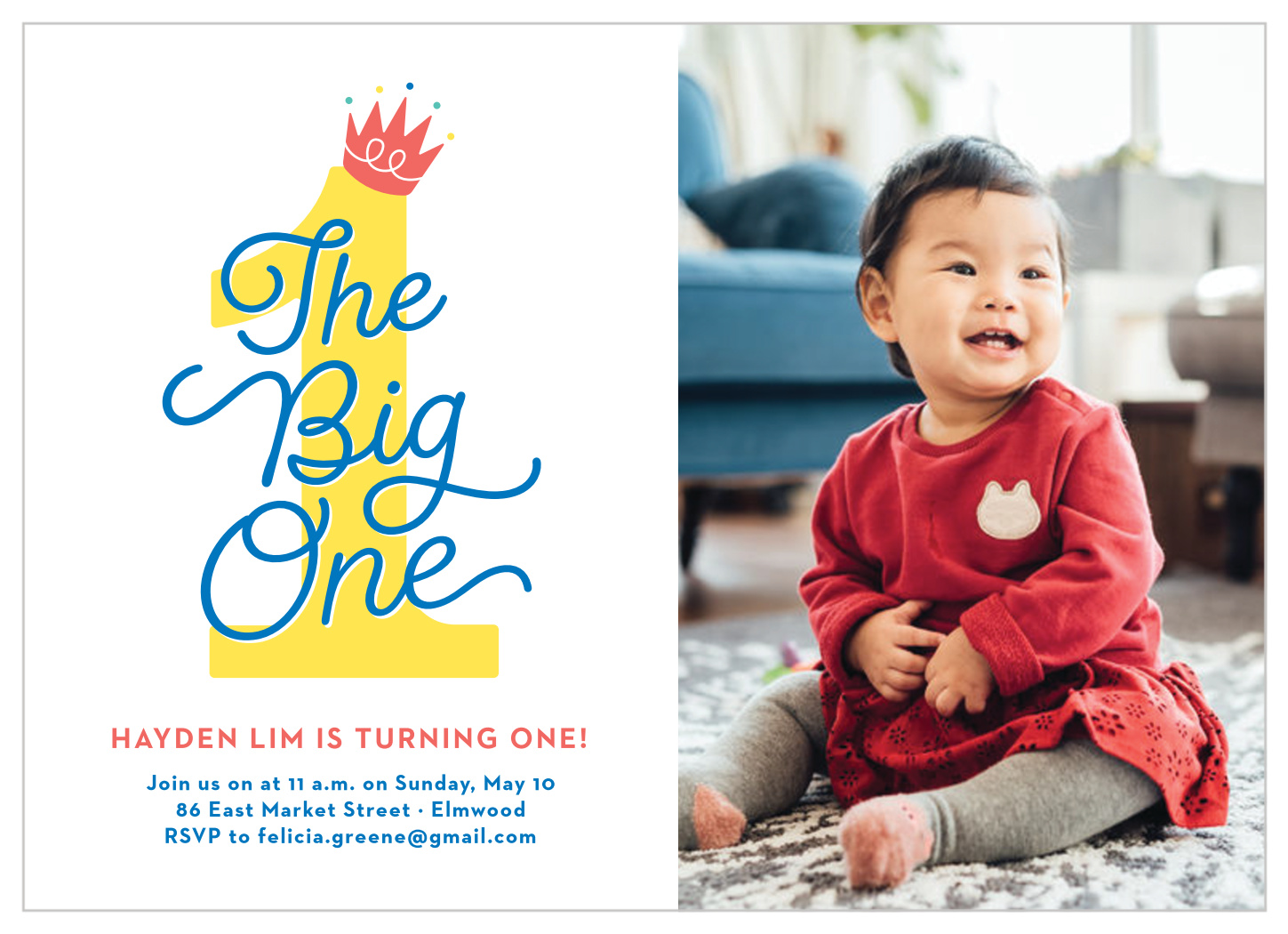 The Big One First Birthday Invitations