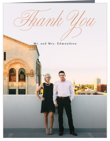 Show appreciation for the support of family and friends on your special day with our Modern Lines Wedding Thank You Cards. 