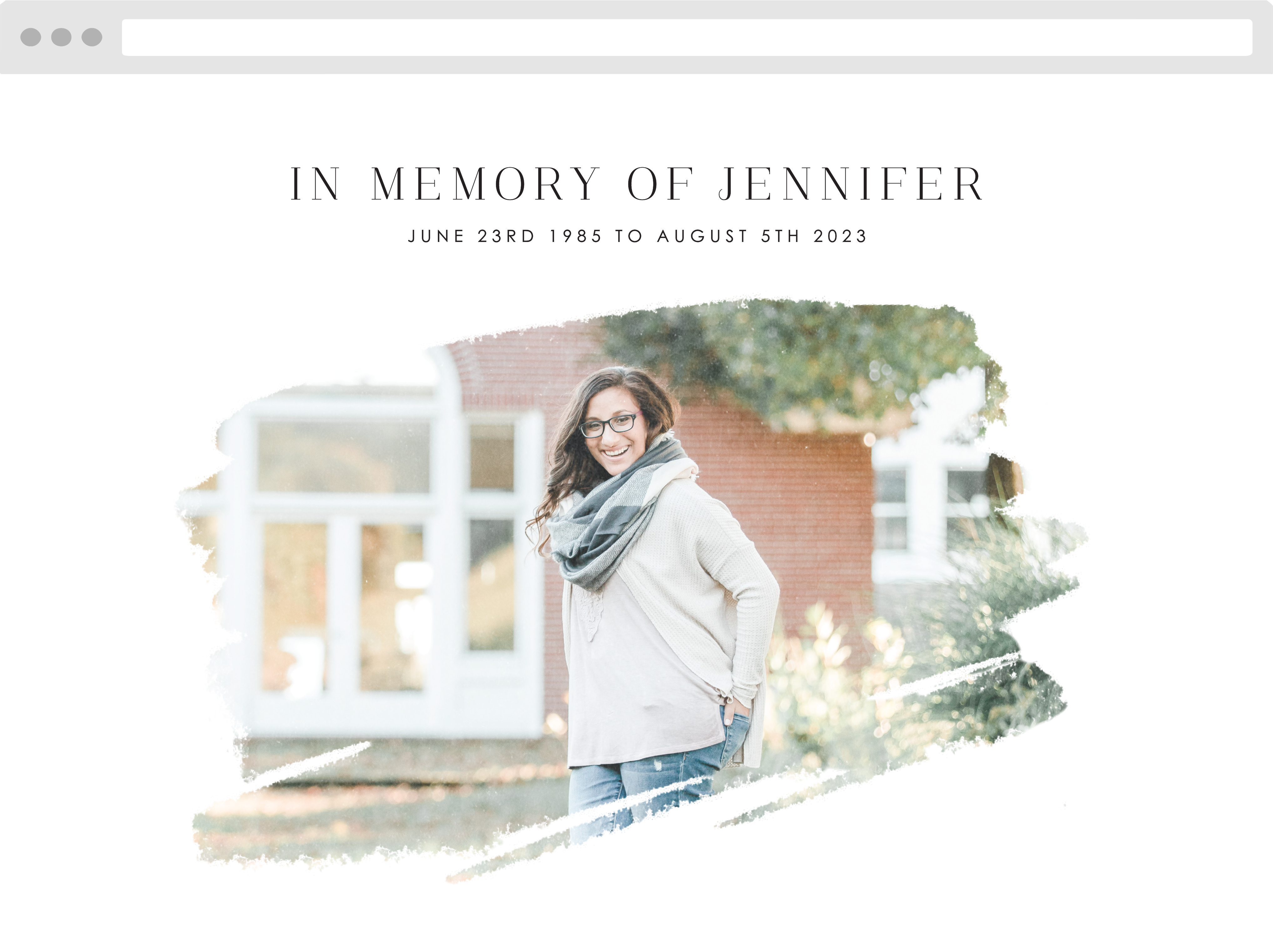Modern Brush Memorial Website