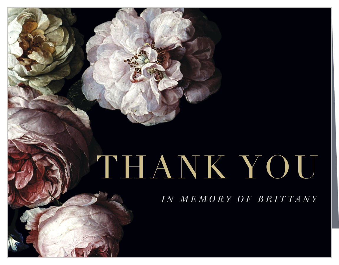Brushstroke Blooms Memorial Thank You Cards