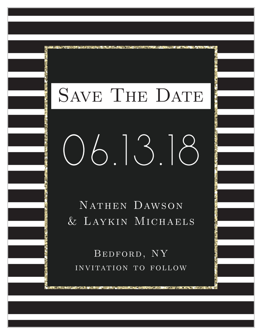 Elegant Gold Stripes Save-the-Date Magnets
