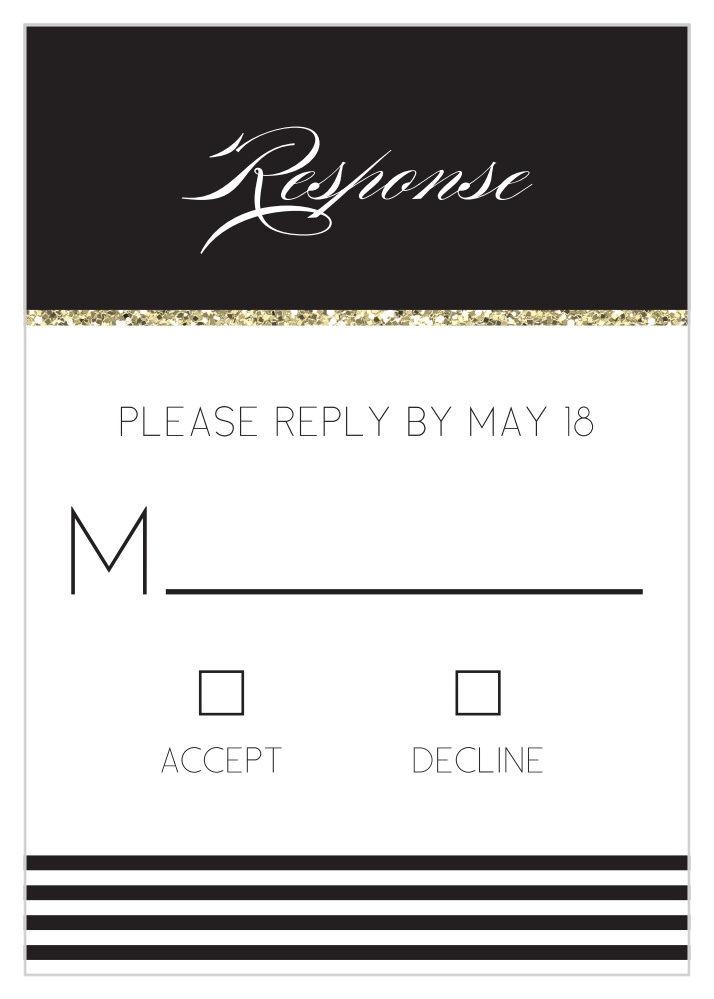 Elegant Gold Stripes RSVP Cards