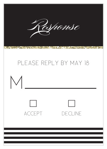 Elegant Gold Stripes RSVP Cards