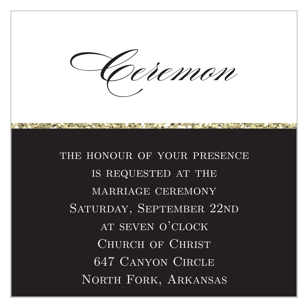Elegant Gold Stripes Ceremony Cards
