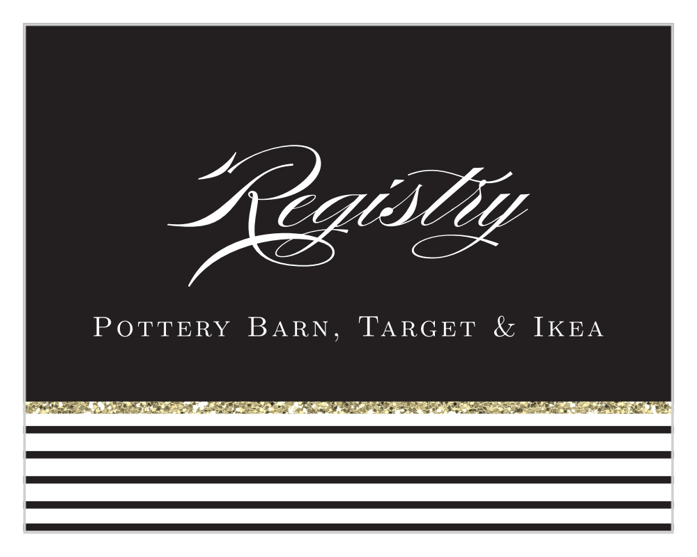 Elegant Gold Stripes Registry Cards