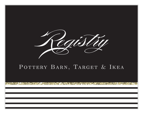 Elegant Gold Stripes Registry Cards