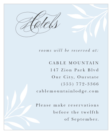 Delicate Greenery Accommodation Cards