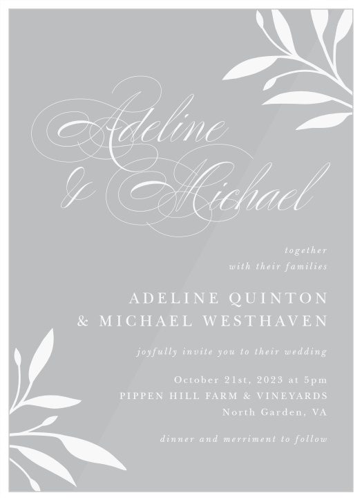Delicate Greenery Clear Wedding Invitations