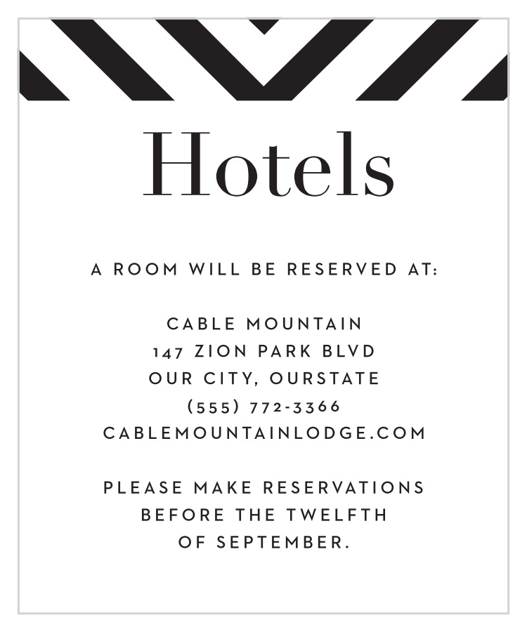 Boldly Striped Accommodation Cards
