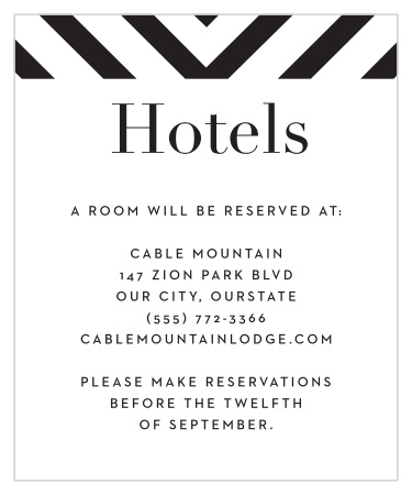 Boldly Striped Accommodation Cards