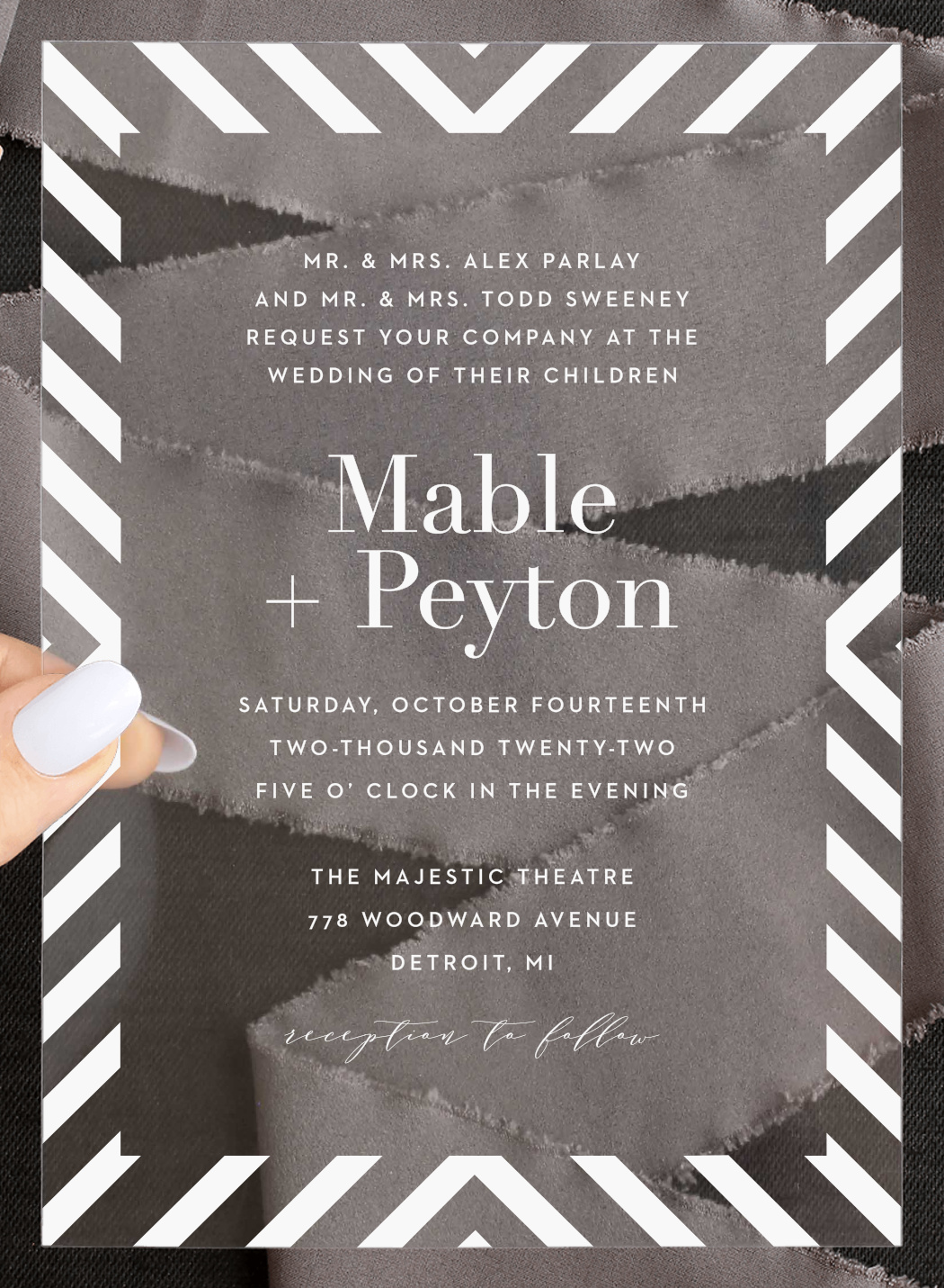 Boldly Striped Clear Wedding Invitations