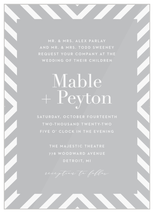 Boldly Striped Clear Wedding Invitations
