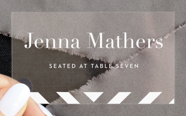 Boldly Striped Clear Place Cards