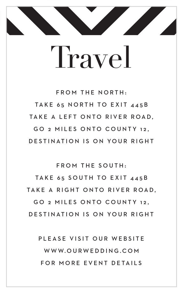Boldly Striped Direction Cards