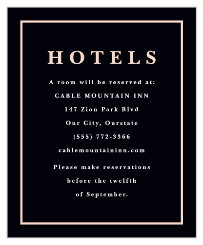 Holy Union Accommodation Cards