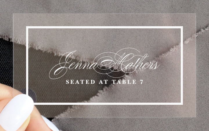 Holy Union Clear Place Cards