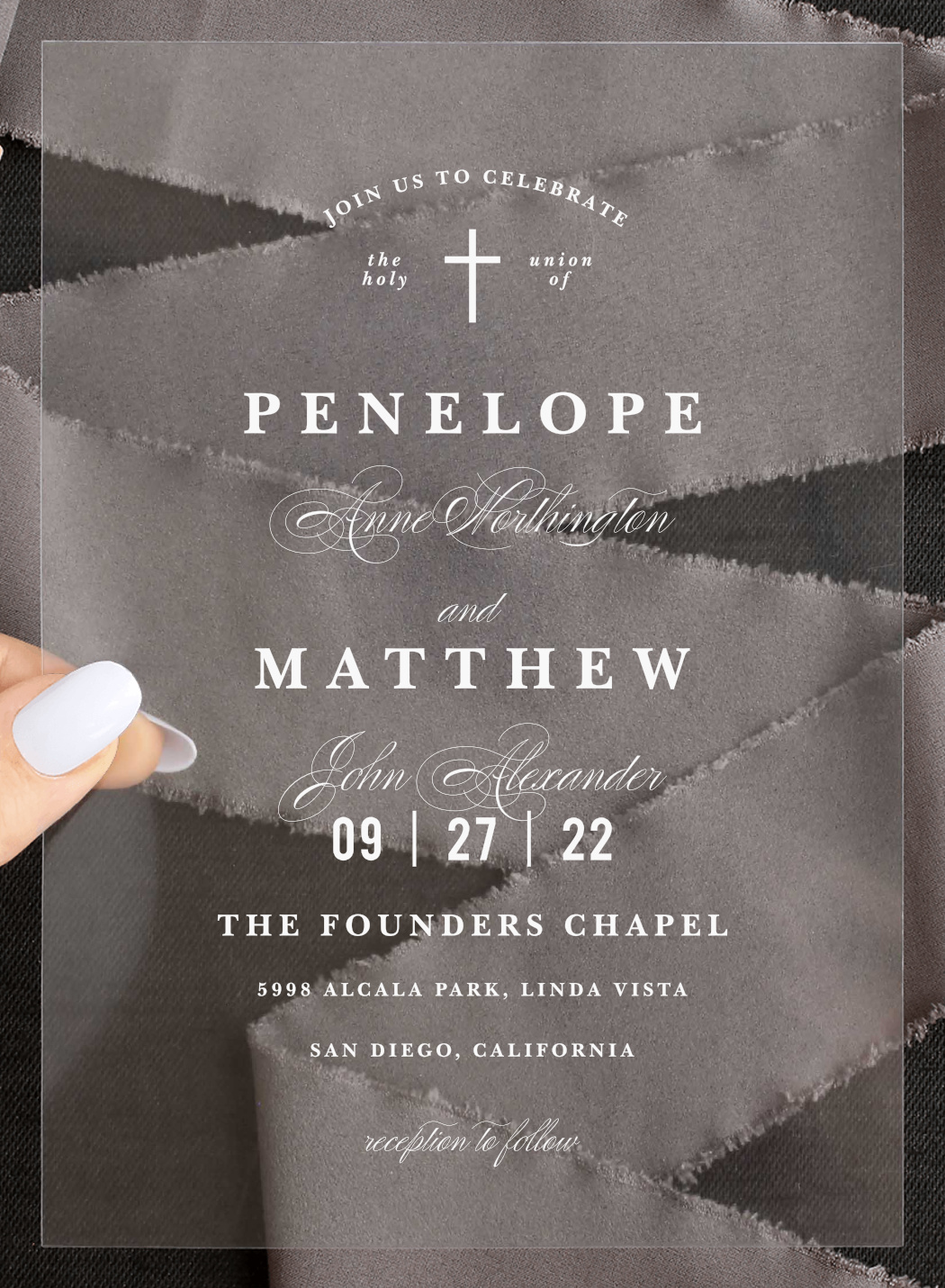 Holy Union Clear Wedding Invitations