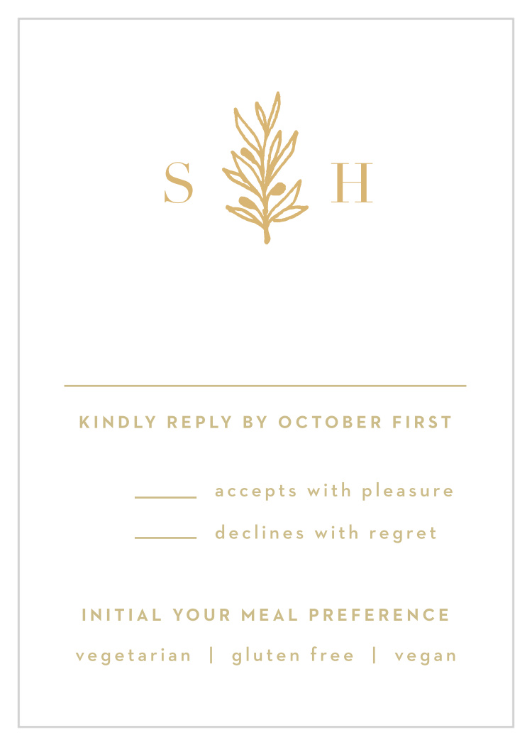 Monogram Sprig Response Cards