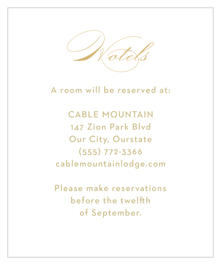 Monogram Sprig Accommodation Cards