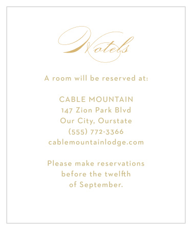 Monogram Sprig Accommodation Cards