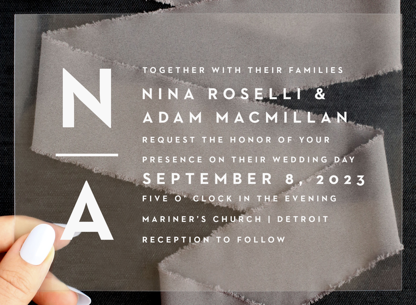 Perfectly Stacked Clear Wedding Invitations